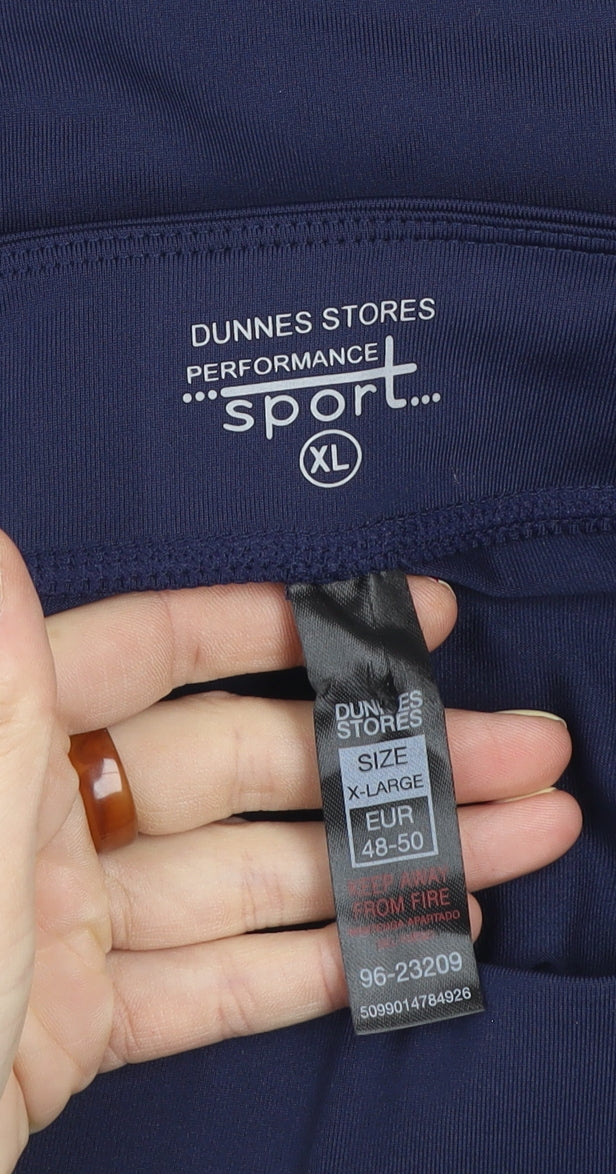 Dunnes Stores Women's Navy XL Cropped Colourblock Active Leggings