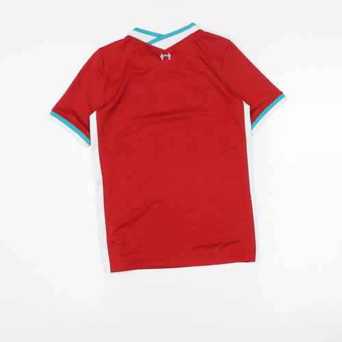 Nike Boys Red Liverpool FC Dri-Fit Short Sleeve Football Jersey S 128-137cm