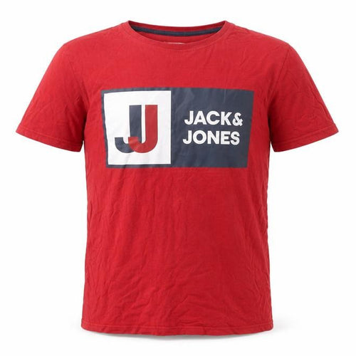 Jack & Jones Men’s Red Logo Core Cotton Crew Neck T-Shirt Size M