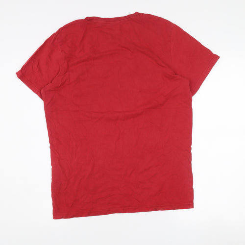 Jack & Jones Men’s Red Logo Core Cotton Crew Neck T-Shirt Size M