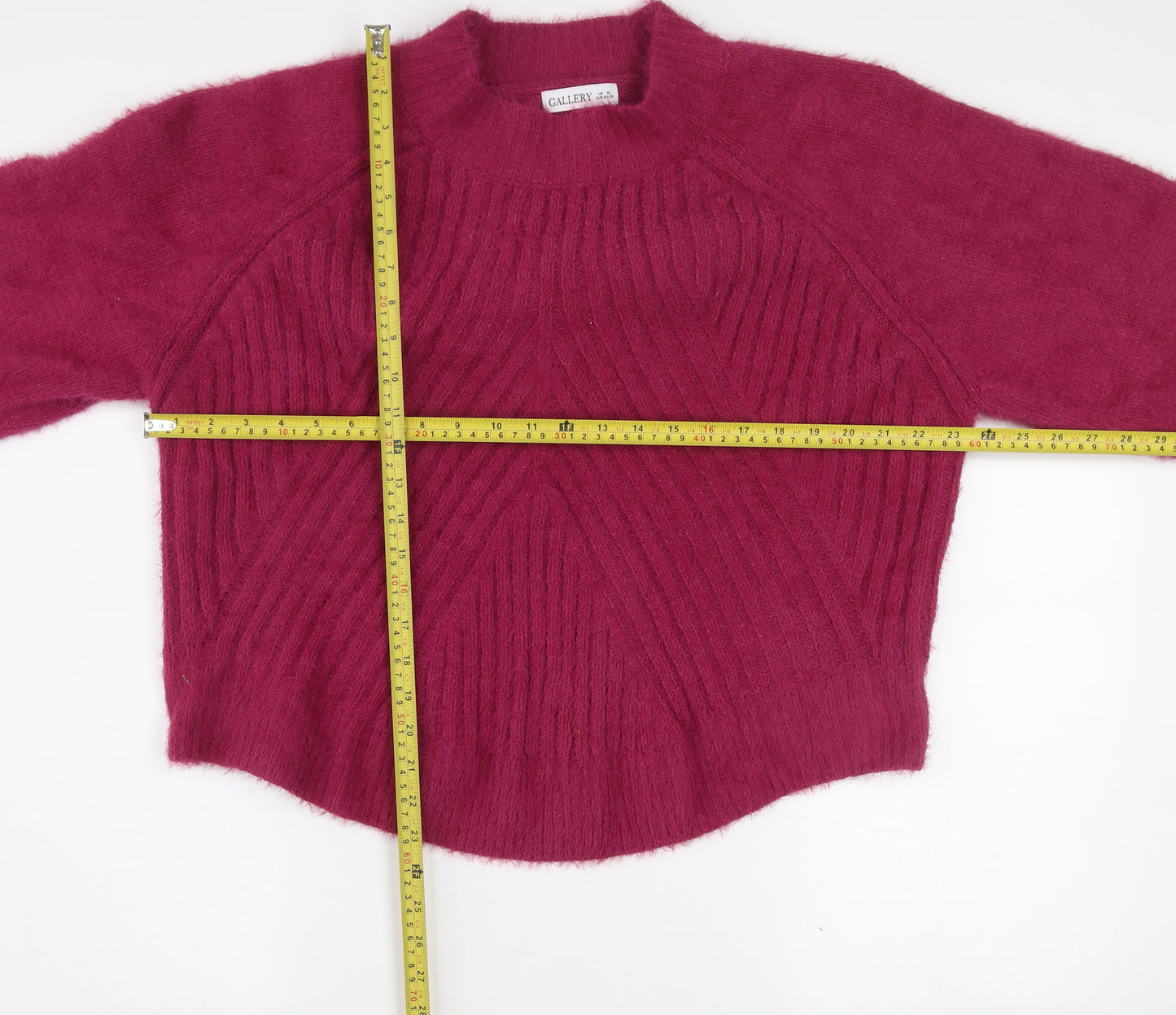 Gallery Womens Pink Mock Neck Chunky Knit Relaxed Fit Jumper XL