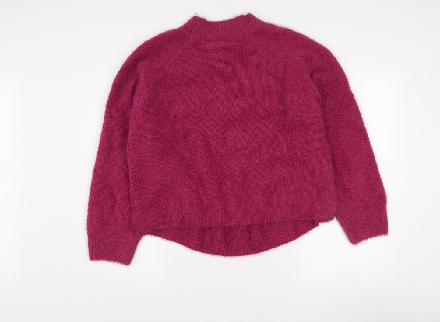 Gallery Womens Pink Mock Neck Chunky Knit Relaxed Fit Jumper XL
