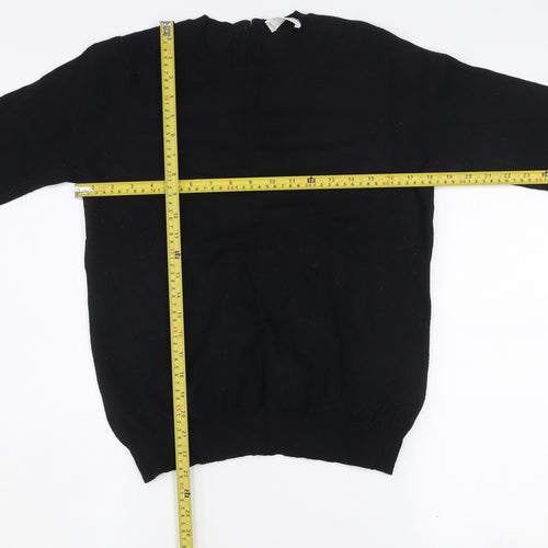 Savida Women's Black Crew Neck Long Sleeve Pullover Jumper Size 12