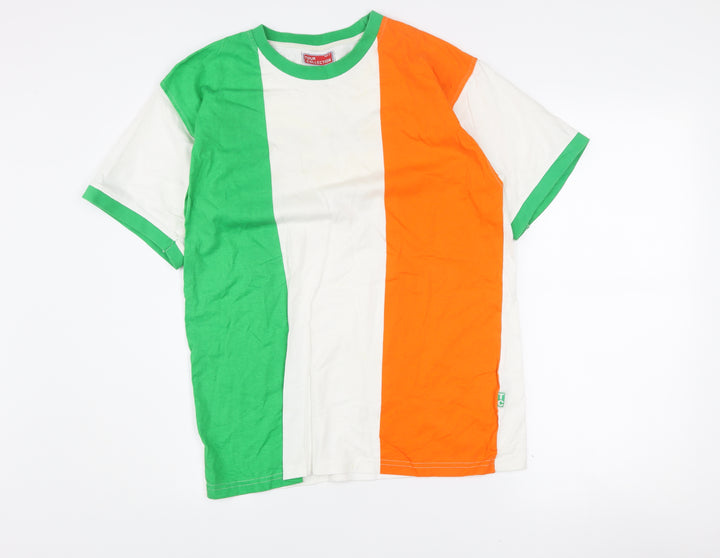Tour Collection Men's Multicolour Flag Graphic Cotton T-Shirt Size S