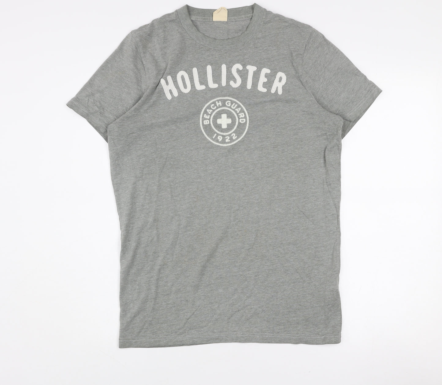 Hollister Men’s Grey Beach Graphic Crew Neck Cotton Blend T-Shirt M