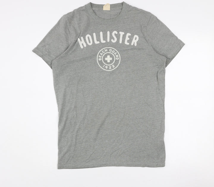 Hollister Men’s Grey Beach Graphic Crew Neck Cotton Blend T-Shirt M