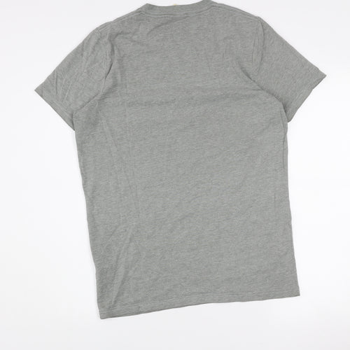 Hollister Men’s Grey Beach Graphic Crew Neck Cotton Blend T-Shirt M