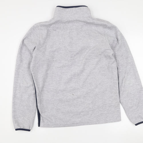 Jack & Jones Mens Grey Blue Half Zip Fleece Sweatshirt Size S