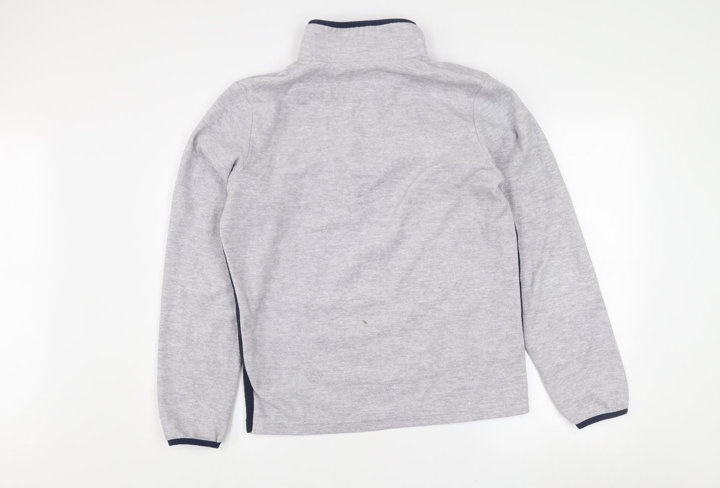 Jack & Jones Mens Grey Blue Half Zip Fleece Sweatshirt Size S