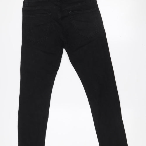 SELECTED HOMME Women's Black Skinny Jeans Size 12 Slim Fit Cotton Blend