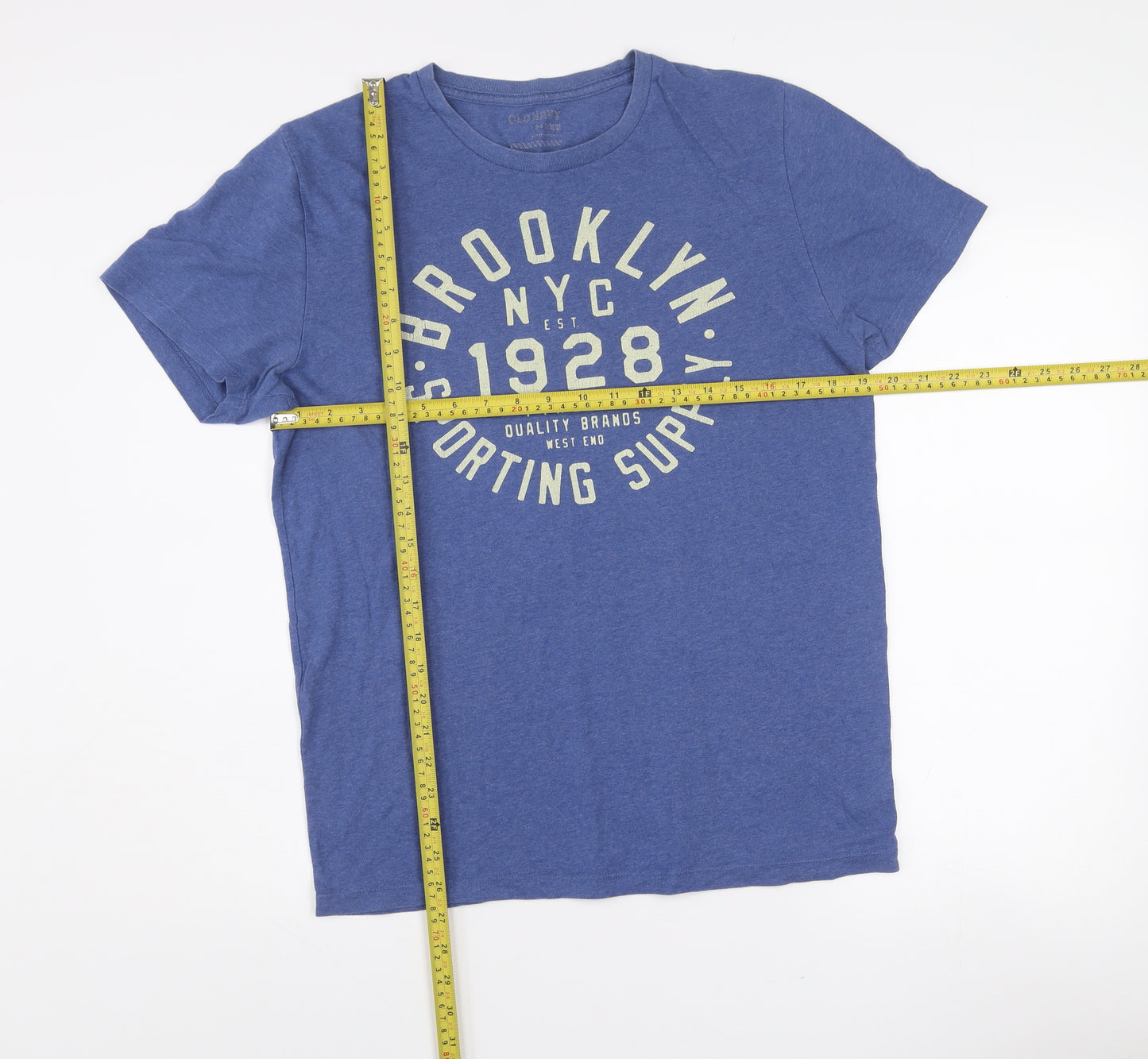 Old Navy Men's Blue Brooklyn NYC 1928 Graphic Crew Neck T-Shirt Size S