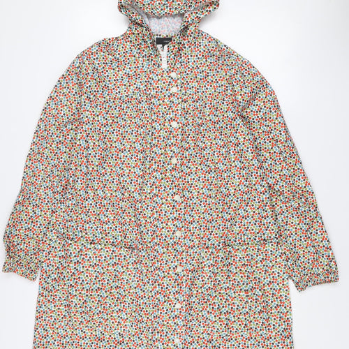 Next Womens Multicoloured Polka Dot Hooded Rain Jacket M