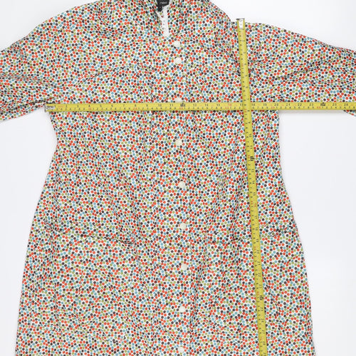 Next Womens Multicoloured Polka Dot Hooded Rain Jacket M