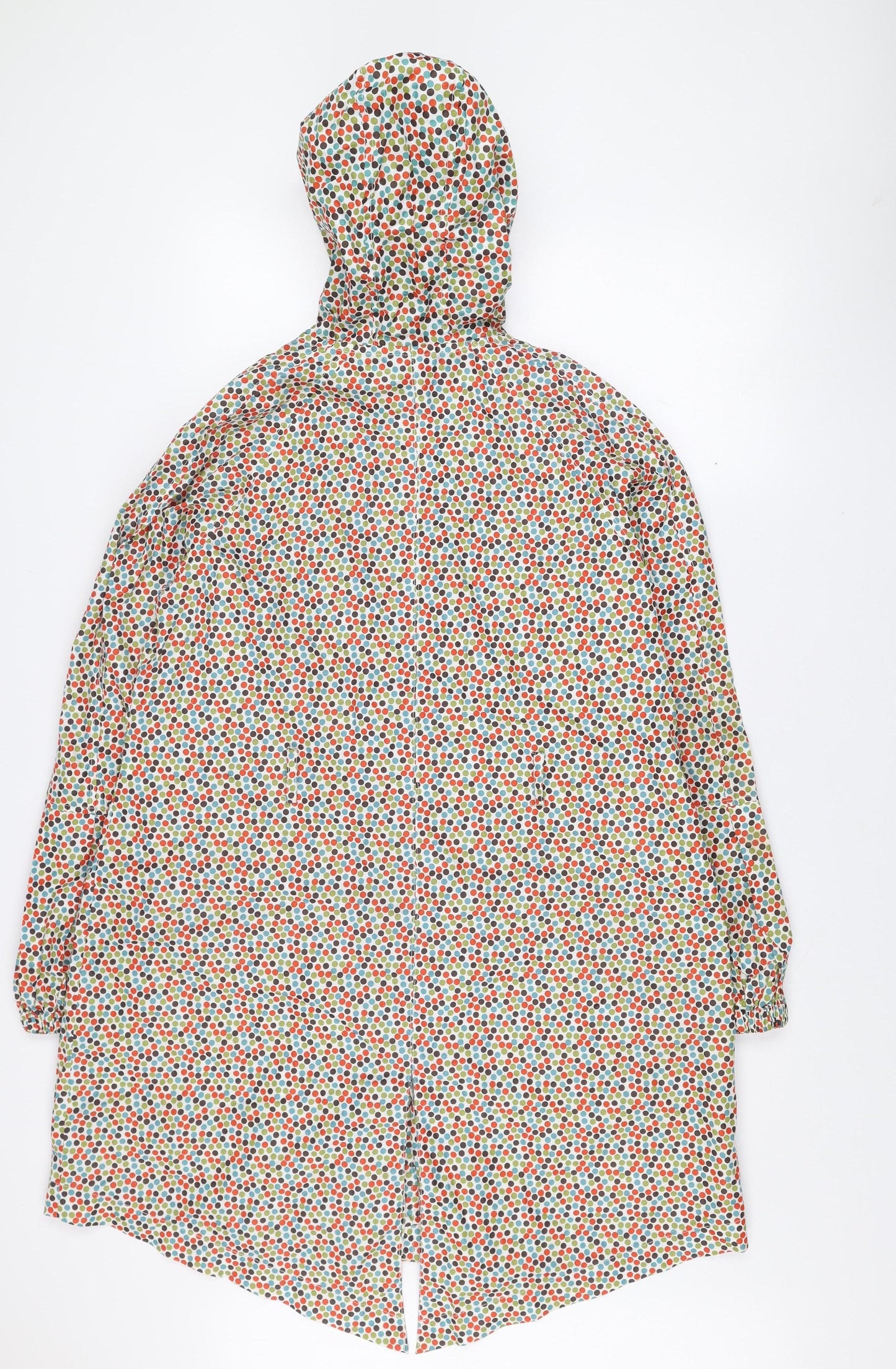 Next Womens Multicoloured Polka Dot Hooded Rain Jacket M