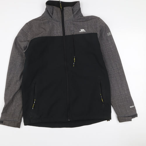 Trespass Mens Black Softshell Waterproof Mid-Length Jacket Size S 35-37"