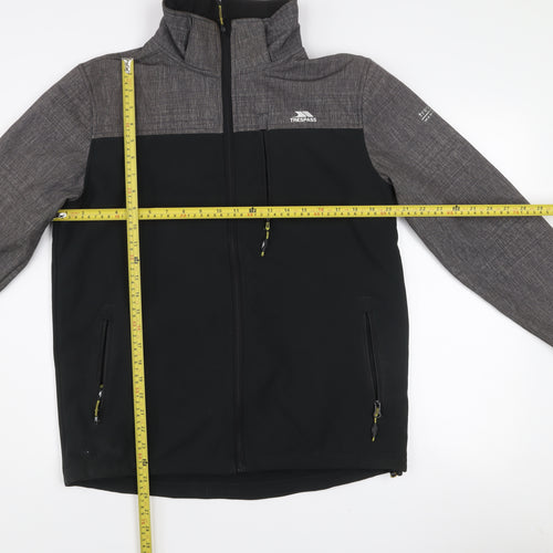 Trespass Mens Black Softshell Waterproof Mid-Length Jacket Size S 35-37"