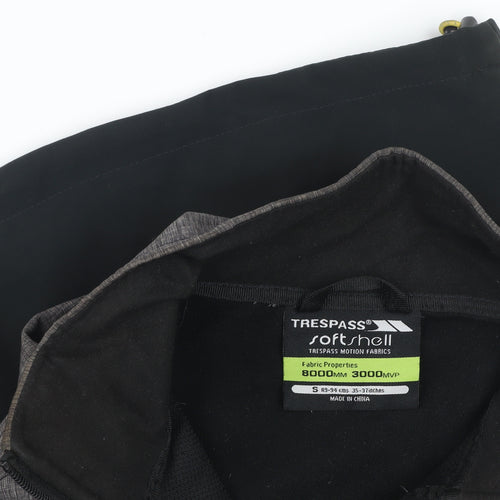 Trespass Mens Black Softshell Waterproof Mid-Length Jacket Size S 35-37"