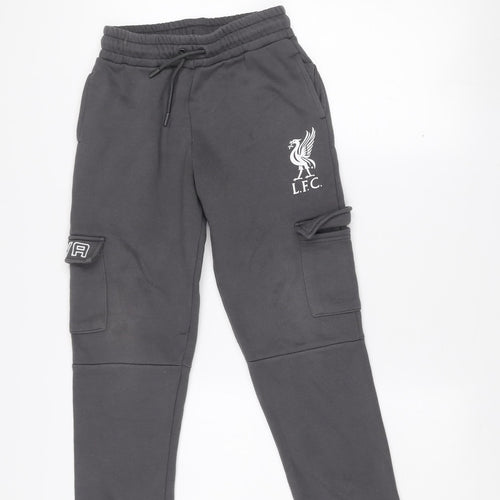 L.F.C. Boys Black Jogger Sweatpants 11-12 Years Cotton Blend Tapered Fit