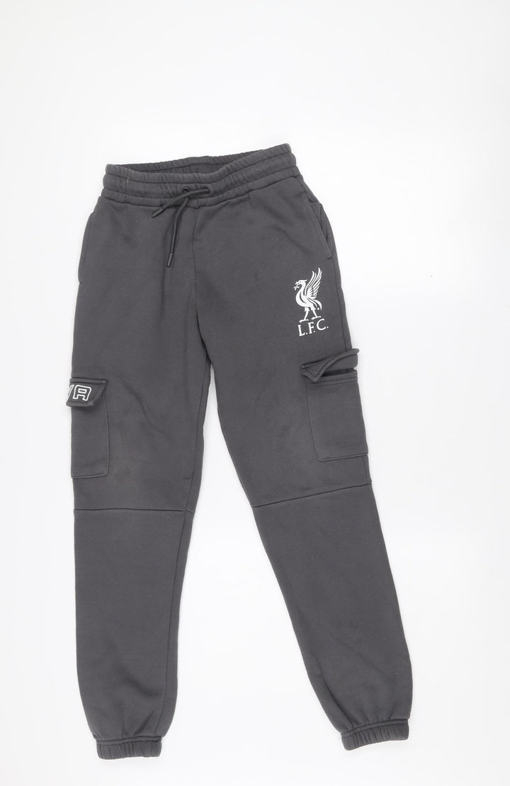 L.F.C. Boys Black Jogger Sweatpants 11-12 Years Cotton Blend Tapered Fit