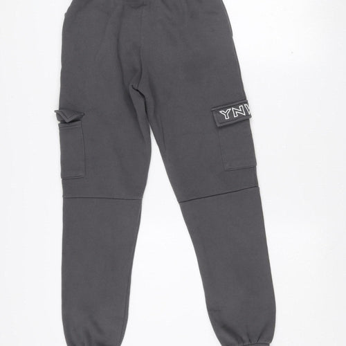 L.F.C. Boys Black Jogger Sweatpants 11-12 Years Cotton Blend Tapered Fit