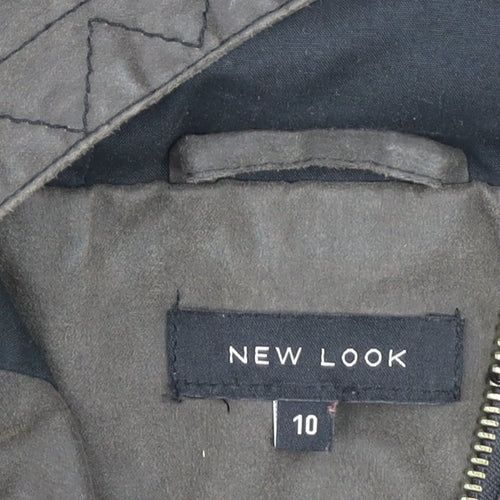 New Look Women's Brown Hooded Parka Jacket Size 10 Cotton Blend