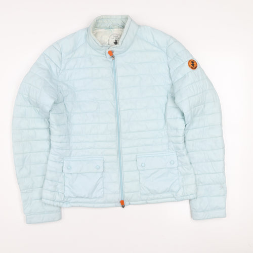Save The Duck Women's Blue Size 4 Lightweight Puffer Jacket