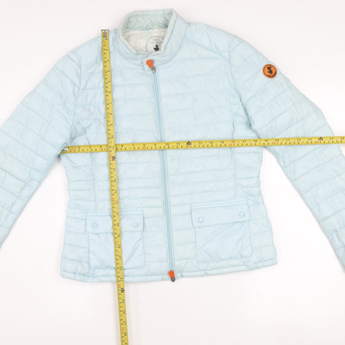 Save The Duck Women's Blue Size 4 Lightweight Puffer Jacket