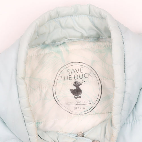 Save The Duck Women's Blue Size 4 Lightweight Puffer Jacket