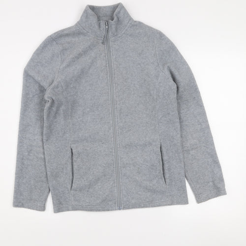 Dunnes Stores Women's Grey Marl Full Zip Fleece Jacket Size 12