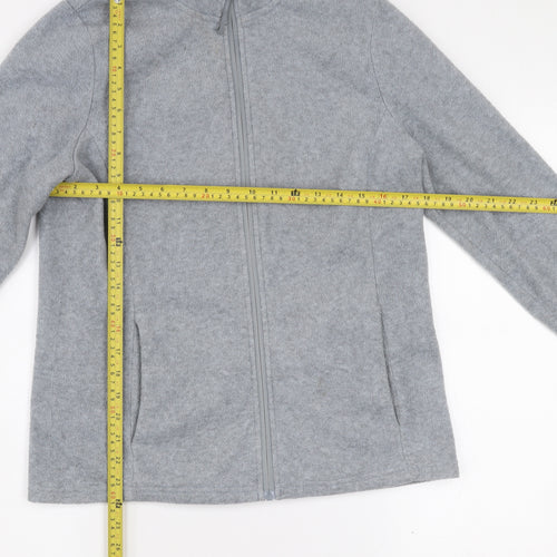 Dunnes Stores Women's Grey Marl Full Zip Fleece Jacket Size 12