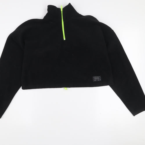 Urban Outfitters Women Black Fleece 1/2 Zip Pullover Sweatshirt S