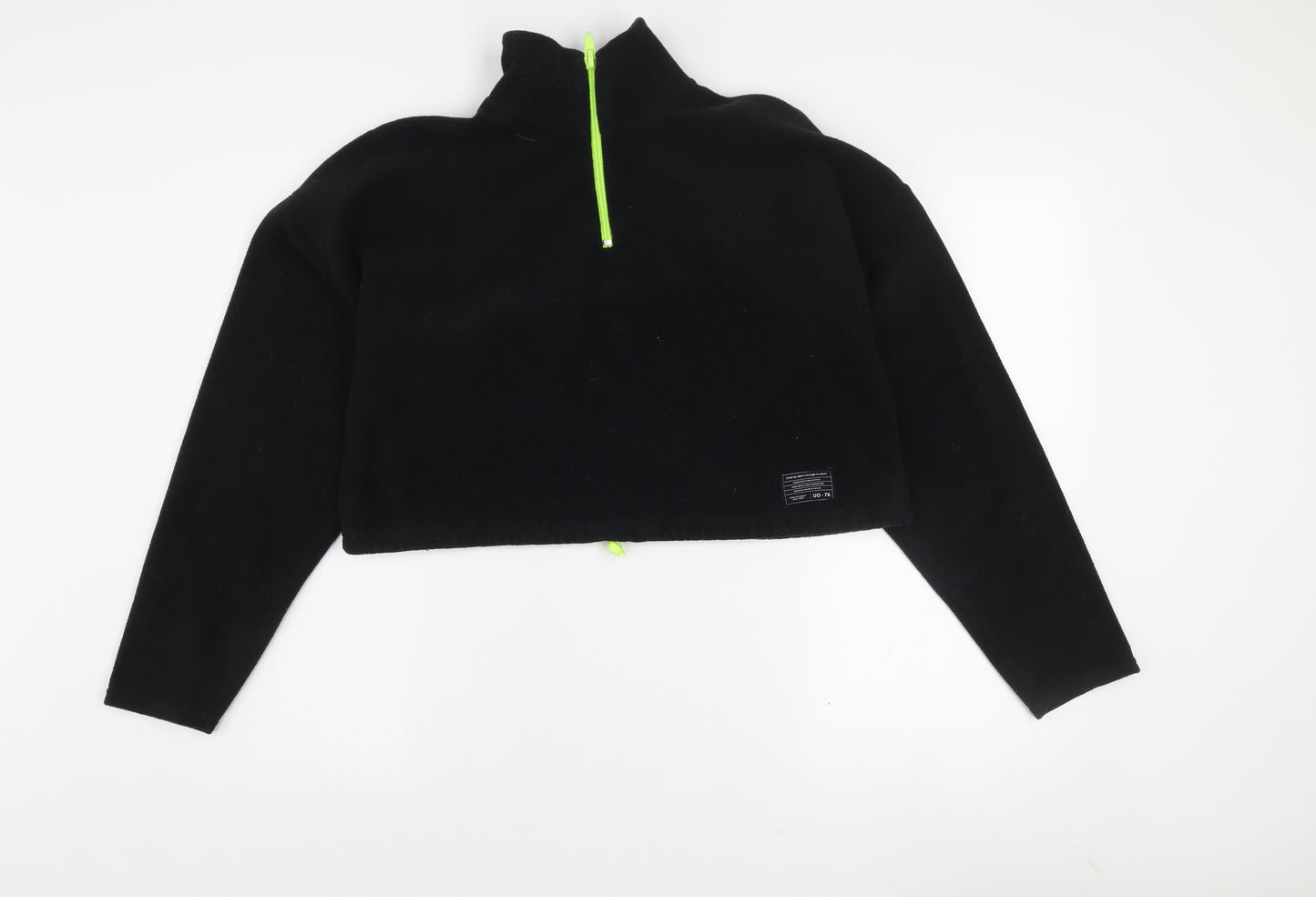 Urban Outfitters Women Black Fleece 1/2 Zip Pullover Sweatshirt S