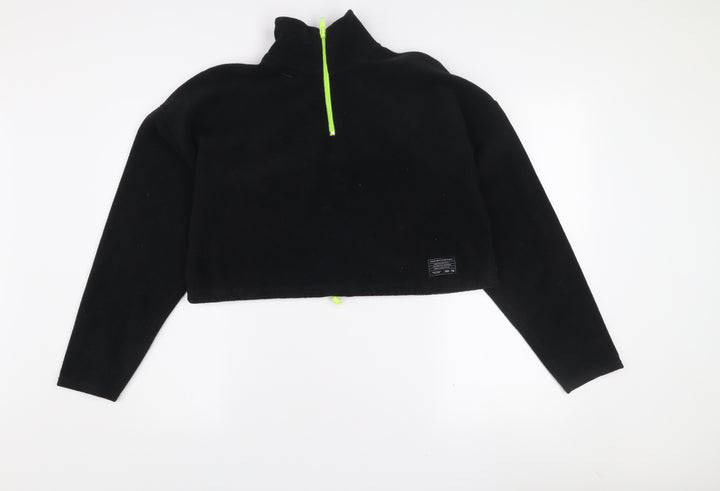 Urban Outfitters Women Black Fleece 1/2 Zip Pullover Sweatshirt S