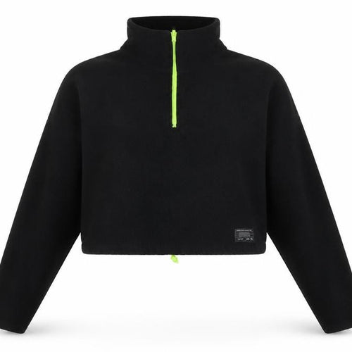 Urban Outfitters Women Black Fleece 1/2 Zip Pullover Sweatshirt S