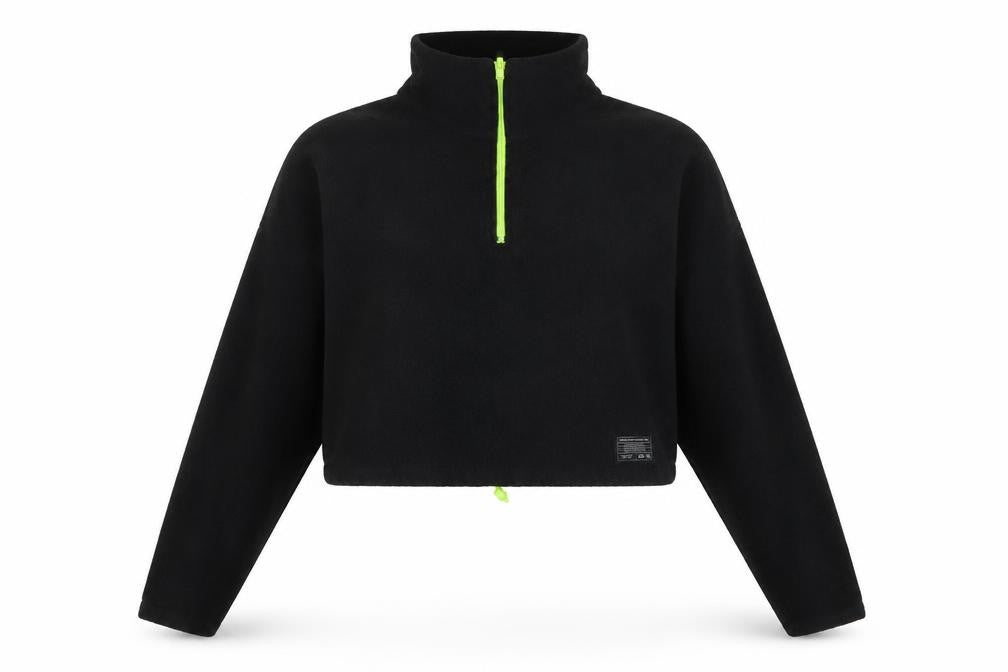 Urban Outfitters Women Black Fleece 1/2 Zip Pullover Sweatshirt S
