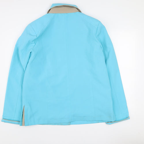 Amalina Women's Blue Size 14 Button-Up Lined Mid-Length Jacket