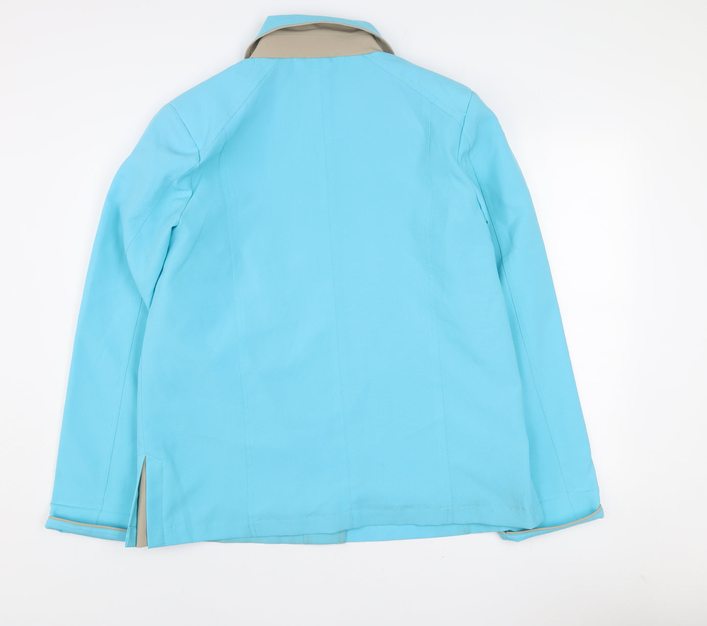 Amalina Women's Blue Size 14 Button-Up Lined Mid-Length Jacket