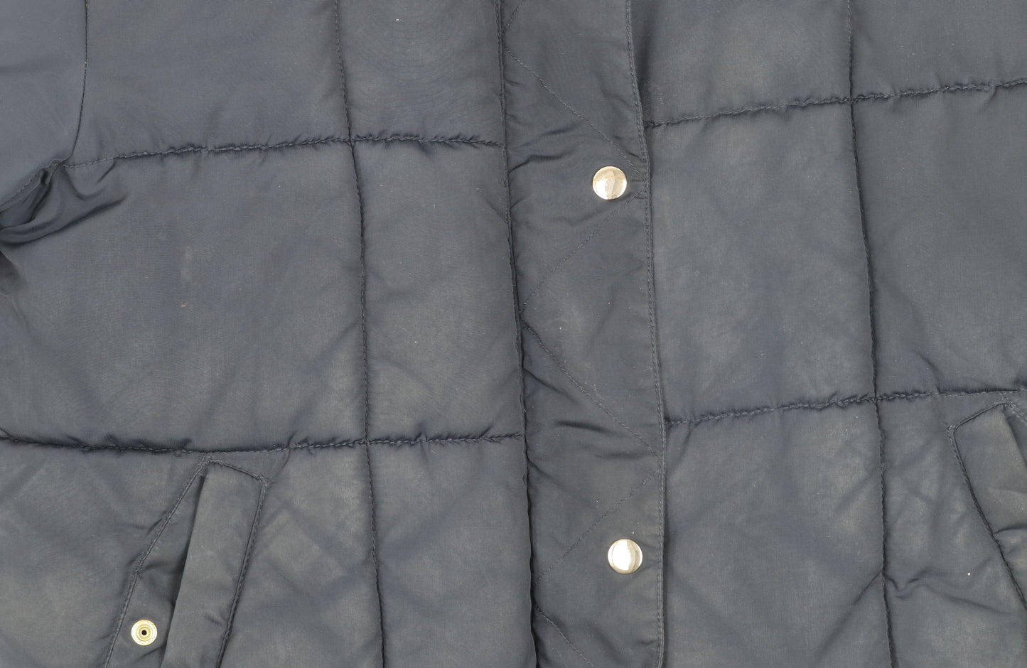 Topshop Women's Blue Puffer Jacket Size 10 Hooded Winter Coat