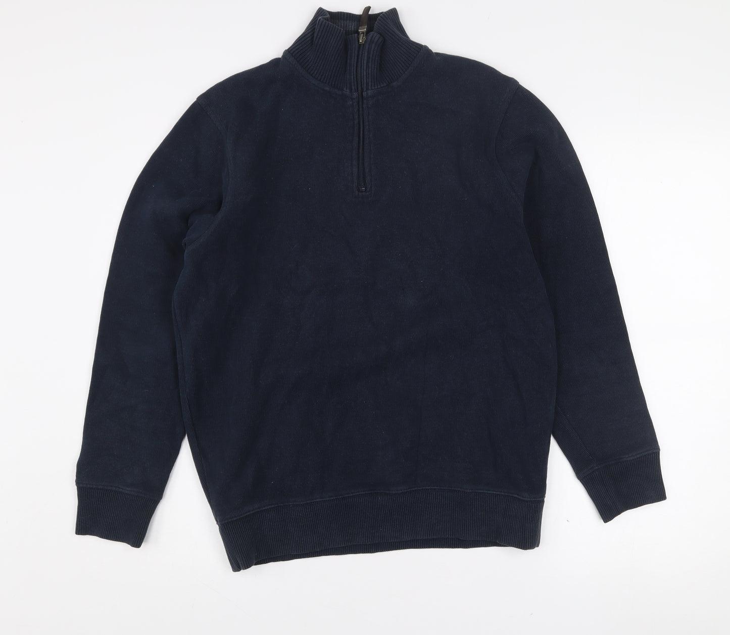 Maine New England Men's Blue 1/2 Zip High Neck Sweatshirt M