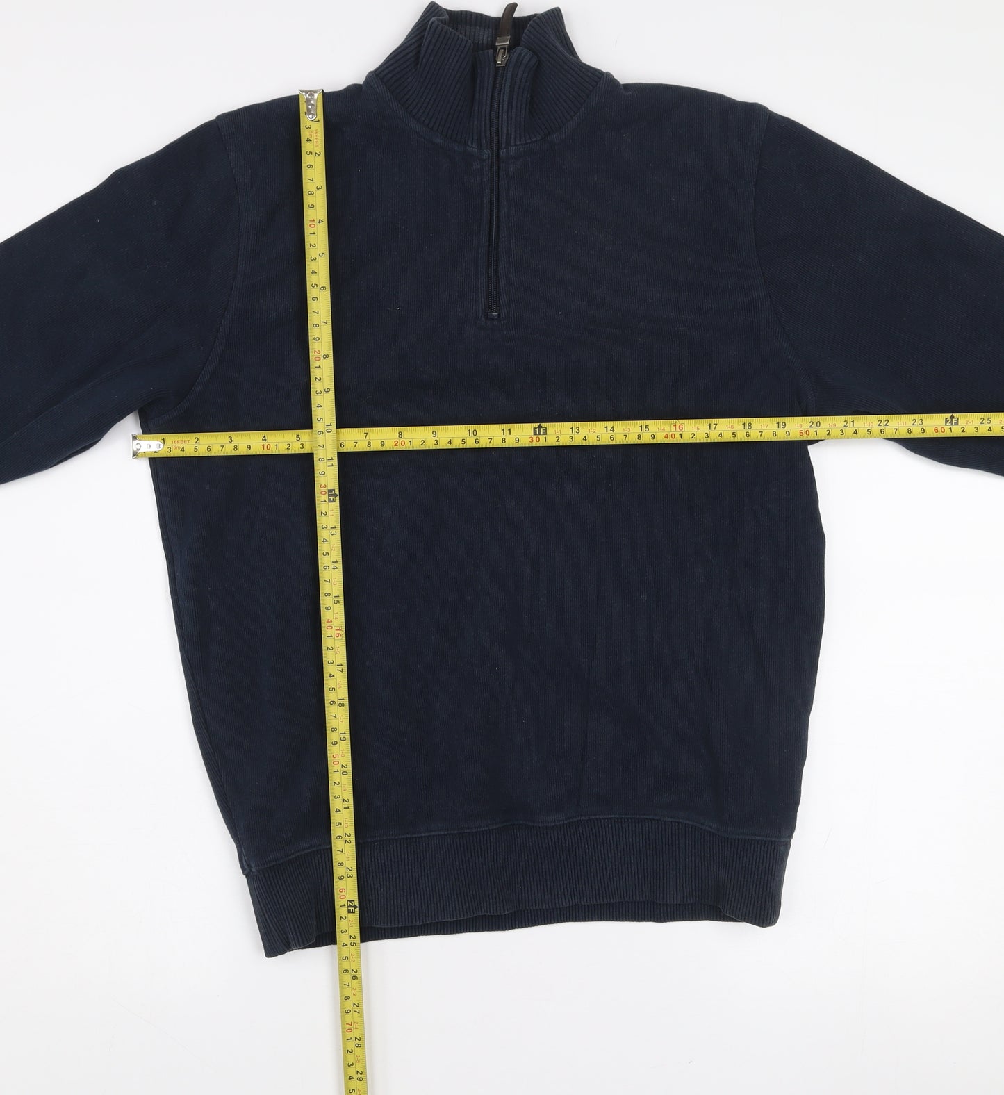 Maine New England Men's Blue 1/2 Zip High Neck Sweatshirt M