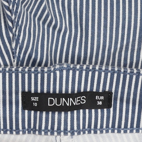 Dunnes Women’s Blue Striped Cotton Chino Trousers Size 10
