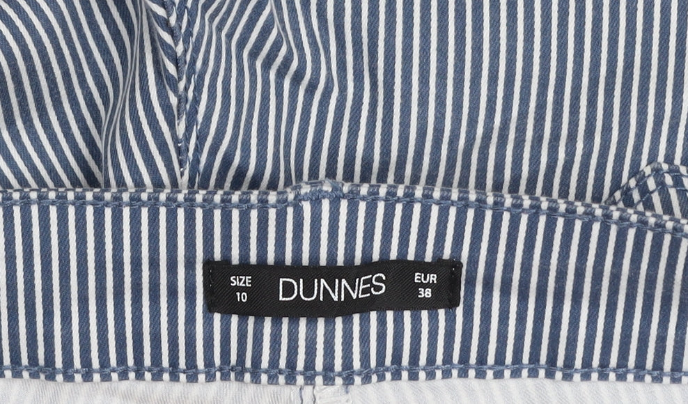Dunnes Women’s Blue Striped Cotton Chino Trousers Size 10