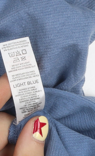 Dunnes Stores Men's Light Blue Henley T-Shirt Size L Regular Fit
