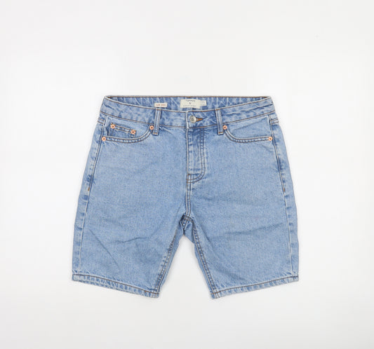 Topman Men's Blue Denim Regular Fit 5-Pocket Shorts Size 28