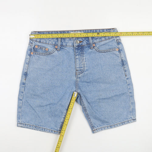 Topman Men's Blue Denim Regular Fit 5-Pocket Shorts Size 28