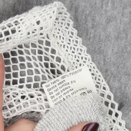 Nicce London Women's Grey Cropped Hoodie Mesh Hem Size S