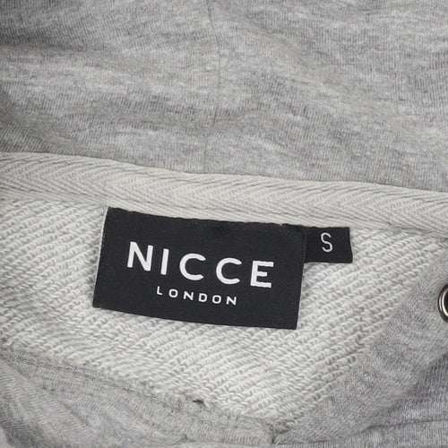 Nicce London Women's Grey Cropped Hoodie Mesh Hem Size S