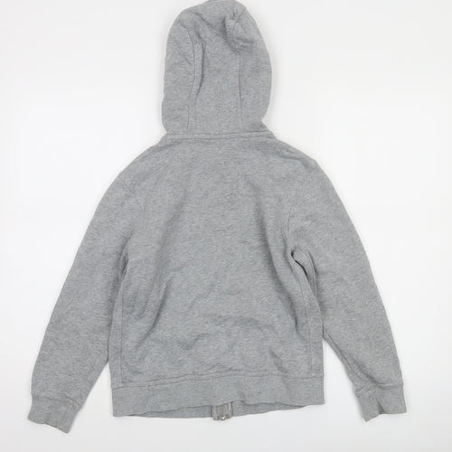 Nike Boys Grey Full Zip Hoodie M 10-12 Years Cotton Blend Hooded Sweatshirt