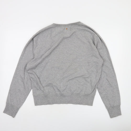 Diesel Womens Grey Flamingo Heart Graphic Cotton Sweatshirt Size S