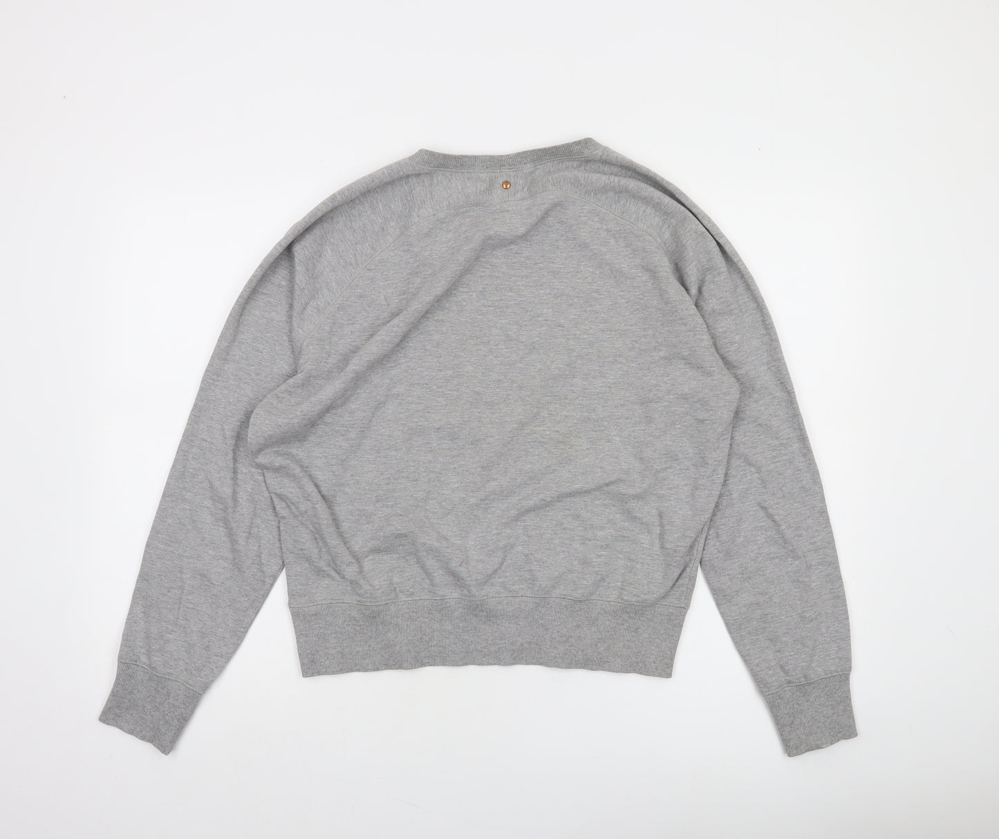 Diesel Womens Grey Flamingo Heart Graphic Cotton Sweatshirt Size S
